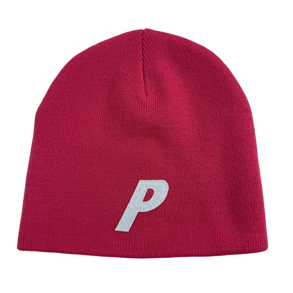 Palace Skateboards P Nein Cuff Beanie Magenta Pink Reflective P Logo AW24 1650-2